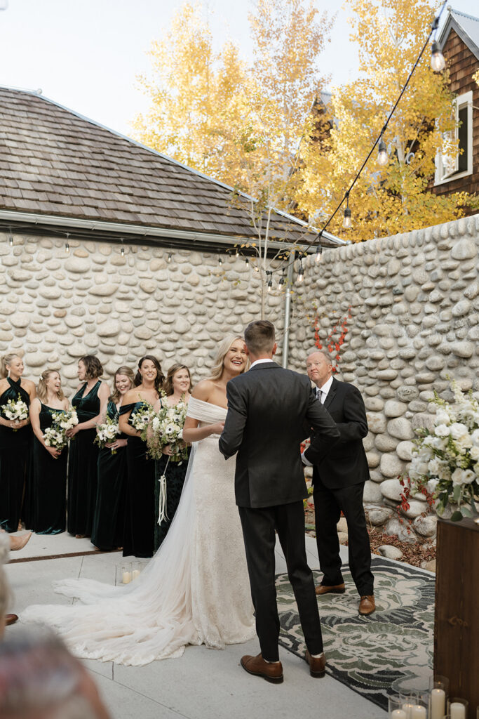 A fall Surf Hotel wedding ceremony in Colorado