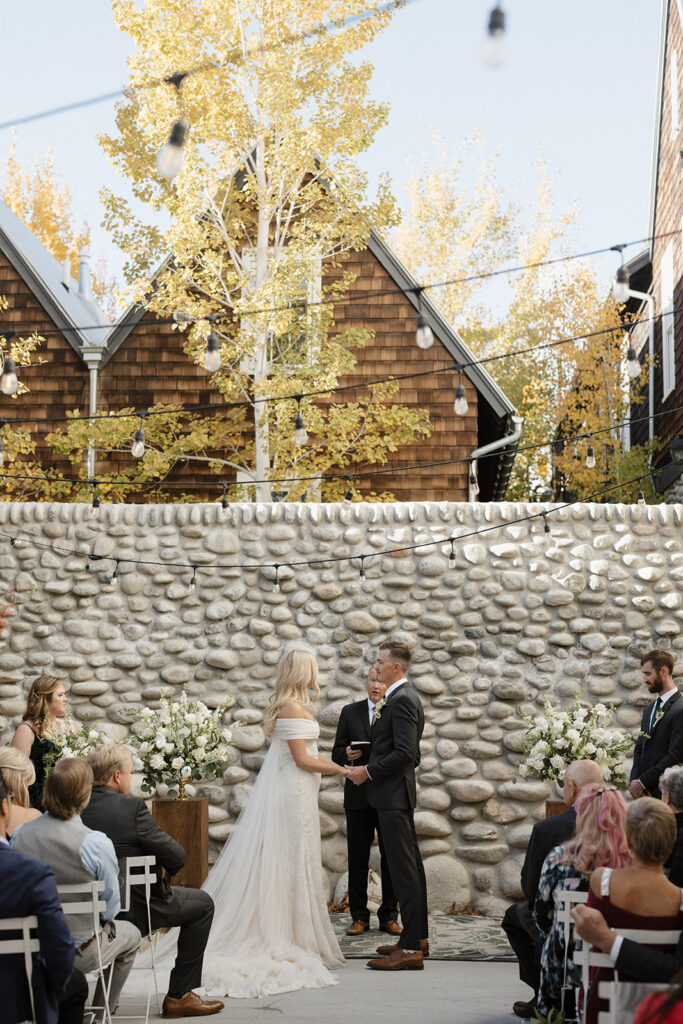 A fall Surf Hotel wedding ceremony in Colorado