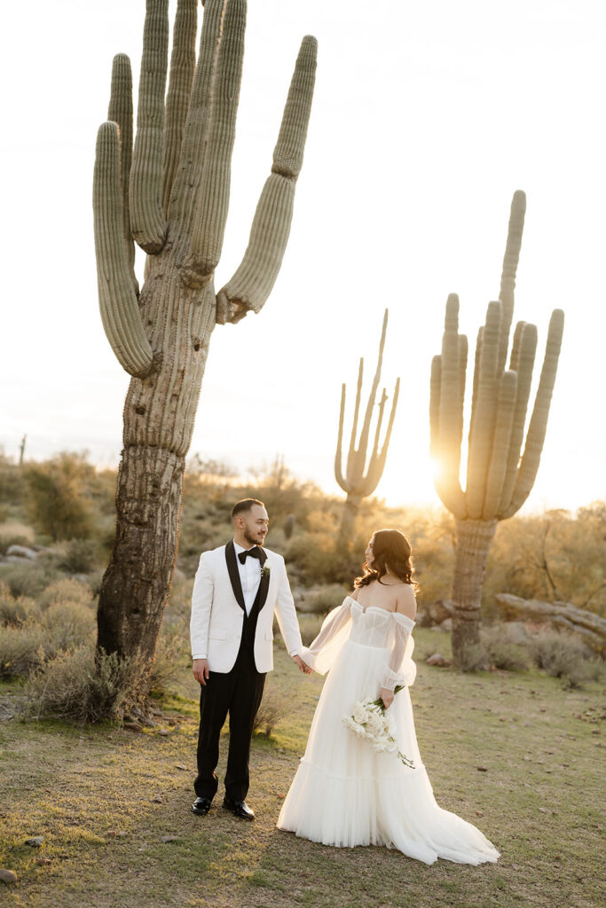Desert bride and groom photos in Arizona