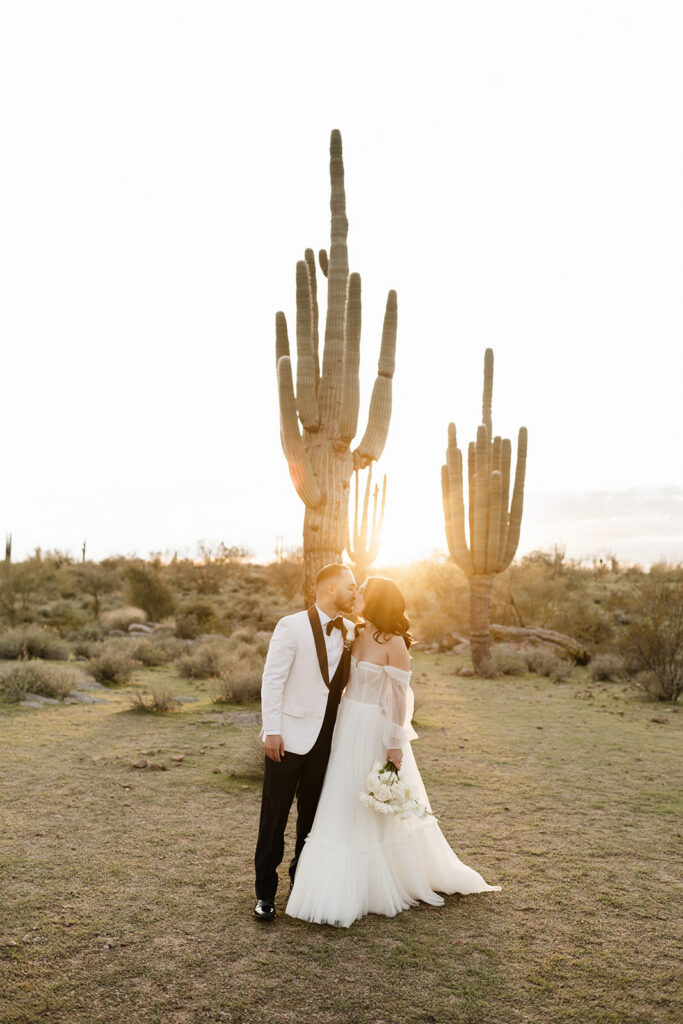 Desert bride and groom photos in Arizona