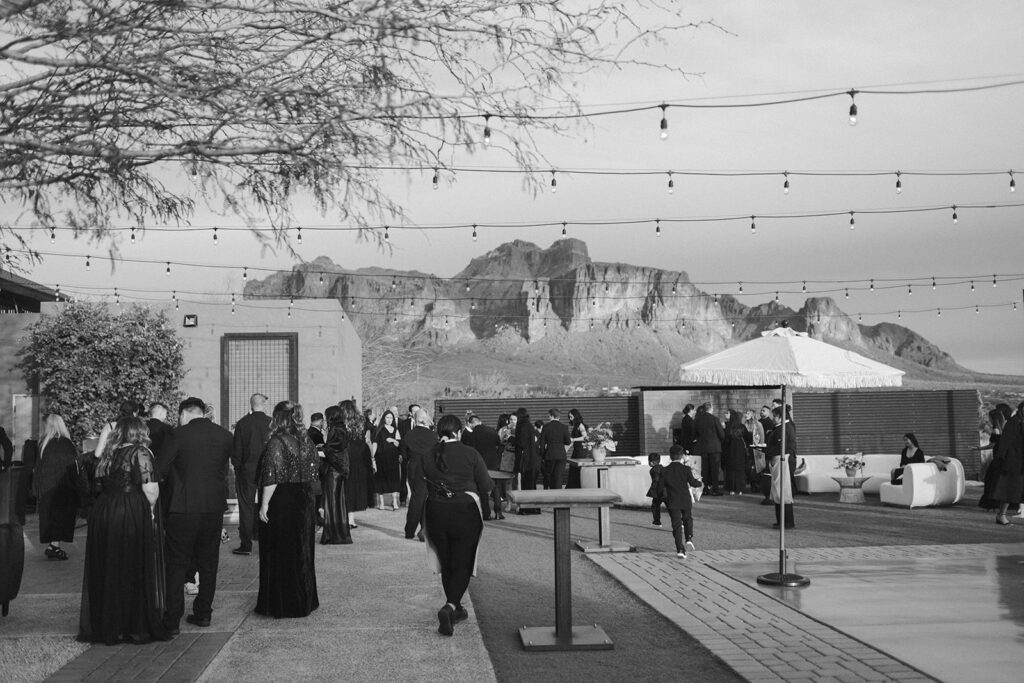 Cocktail hour at The Paseo wedding venue in Arizona
