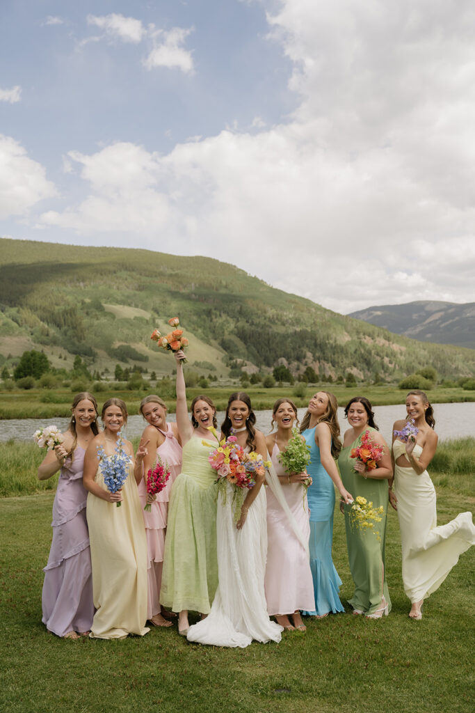 Colorful bridesmaid dresses