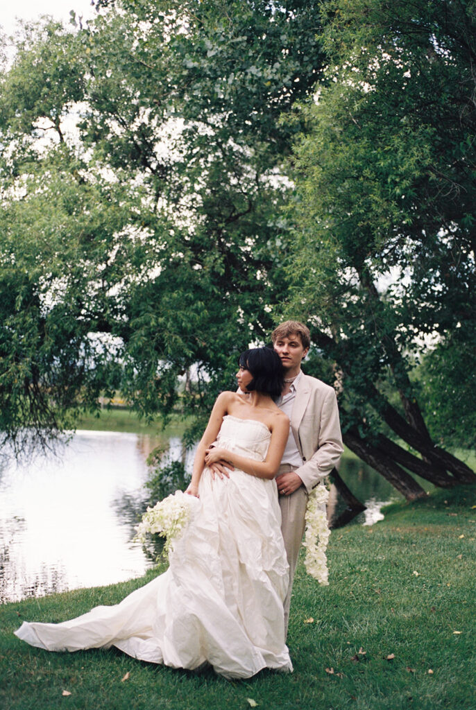 Colorado wedding photos on film at Burning Sky Farm 
