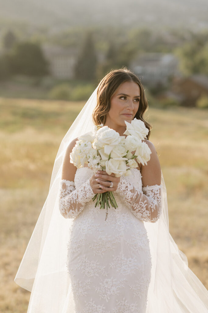 Colorado summer wedding portraits of the bride 