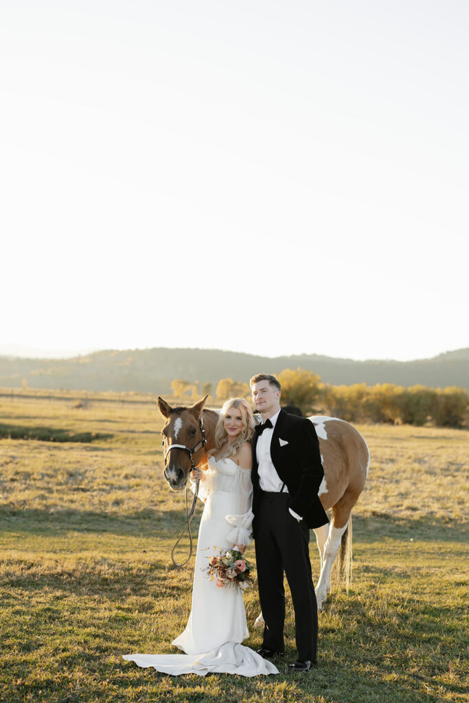 Diamond Cross Ranch wedding photos with horses
