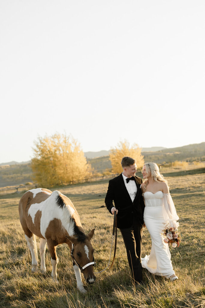 Diamond Cross Ranch wedding photos with horses