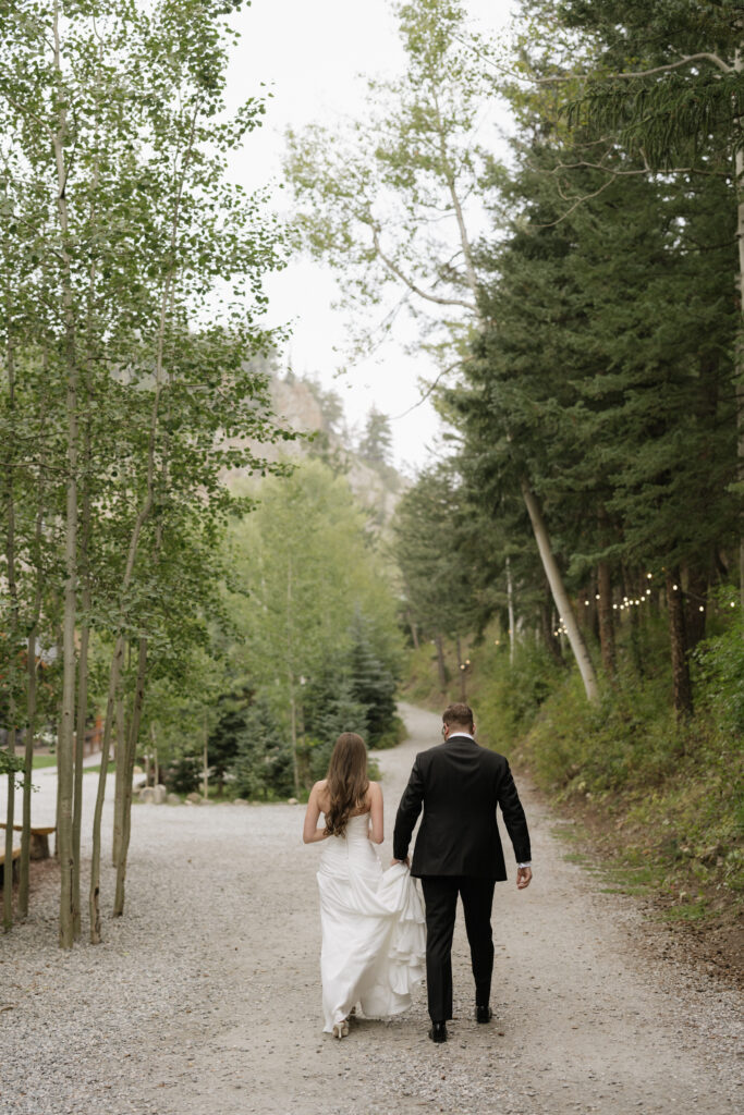 Wedding portraits in the forest at Blackstone Rivers Ranch