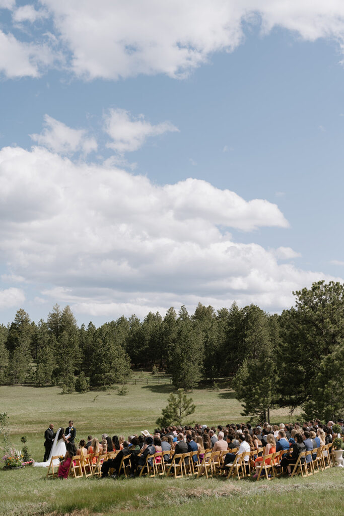 Greystone Castle wedding ceremony in the Spring in Boulder, CO
