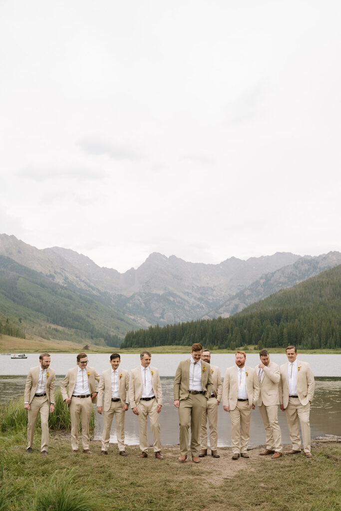 Groomsmen portraits by Piney Lake