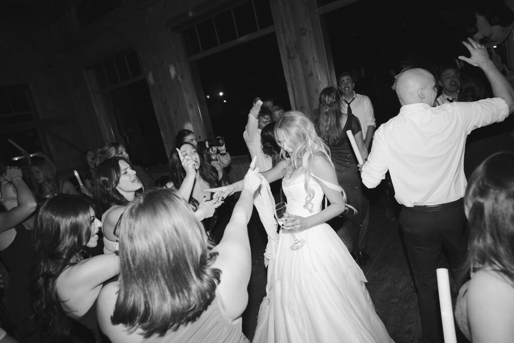Wedding reception dance party in Colorado for a fall wedding