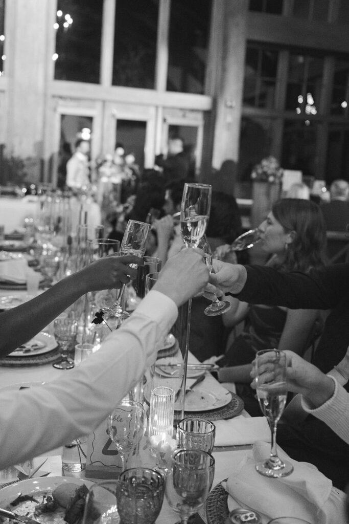 Reception toasts at Donovan Pavilion