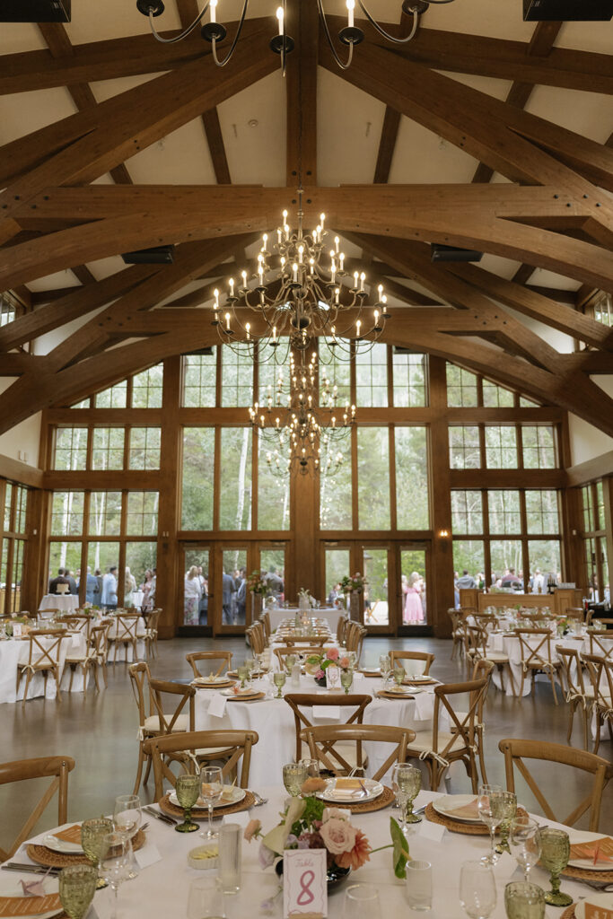 Reception decor and details in Donovan Pavilion