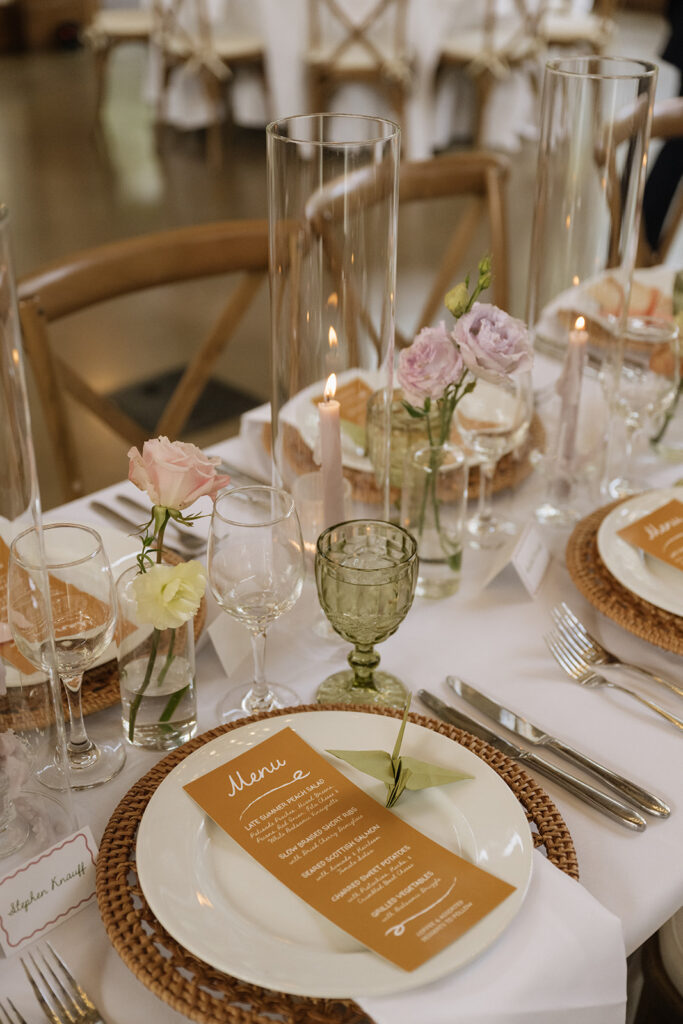 Reception decor and details in Donovan Pavilion