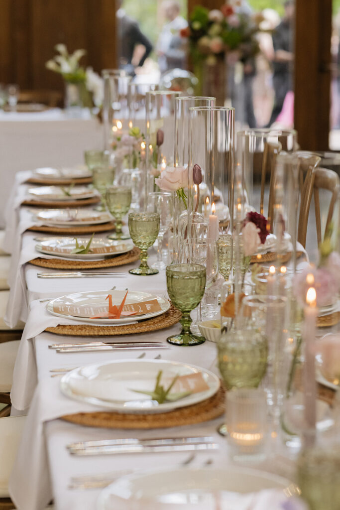 Reception decor and details in Donovan Pavilion