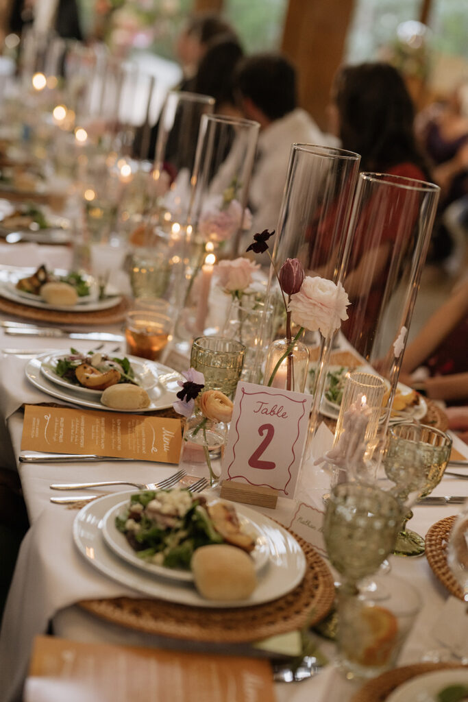Reception decor and details in Donovan Pavilion
