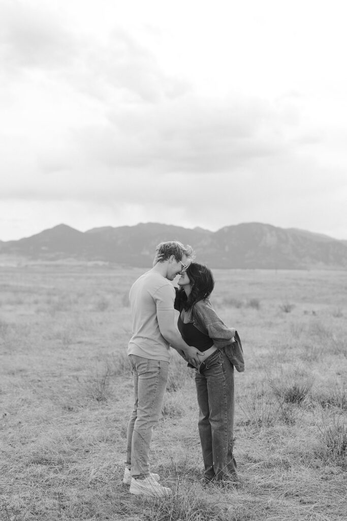 Couples pregnancy announcement photoshoot in Boulder, Colorado