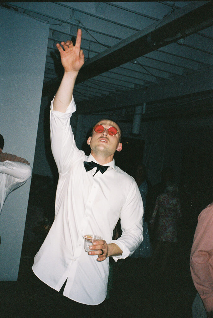 Groom captured on Super 8 wedding film