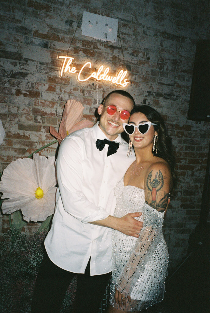 Bride and groom captured on Super 8 wedding film