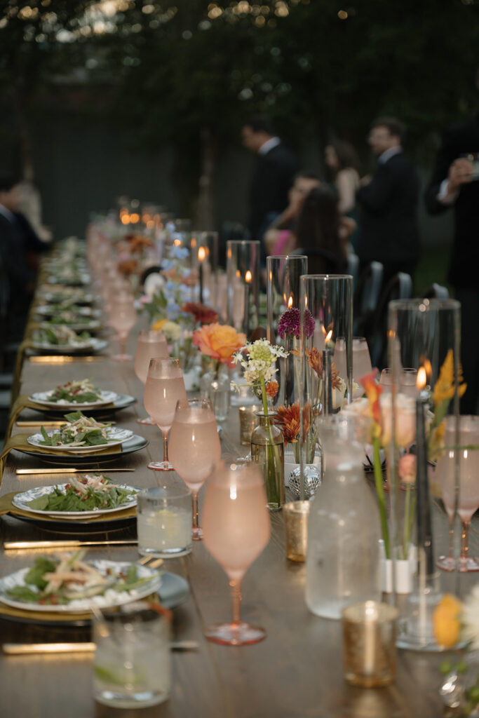 Whimsical wedding table settings