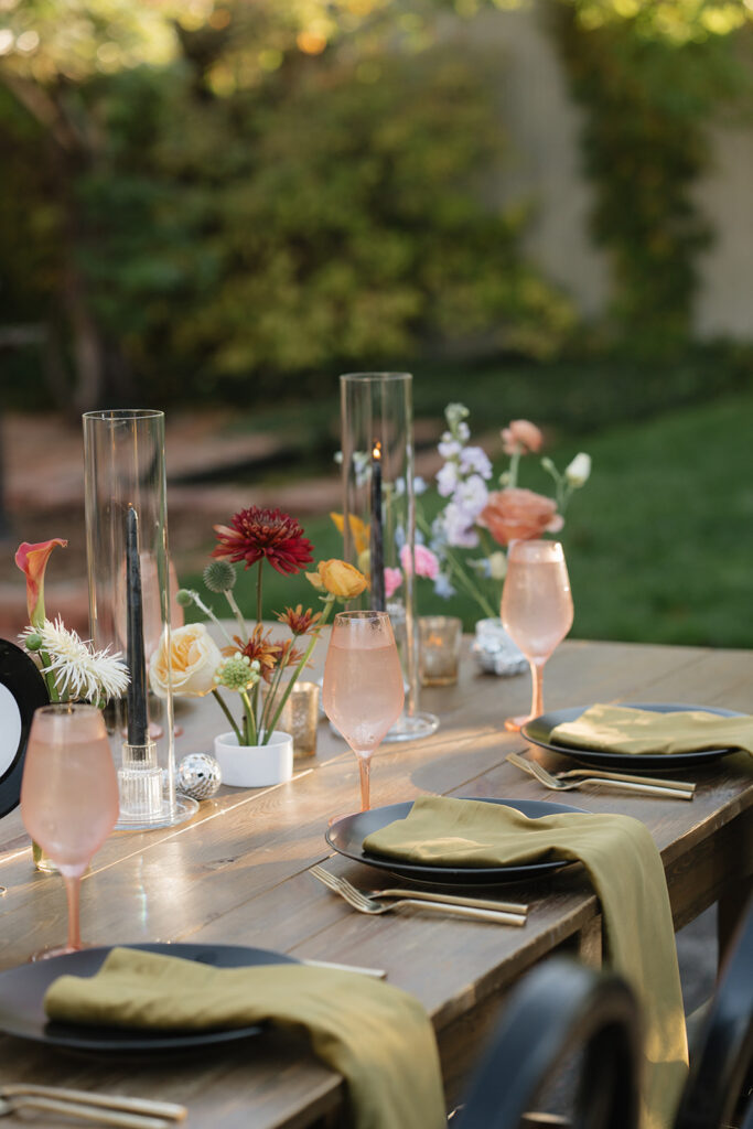 Whimsical wedding table settings