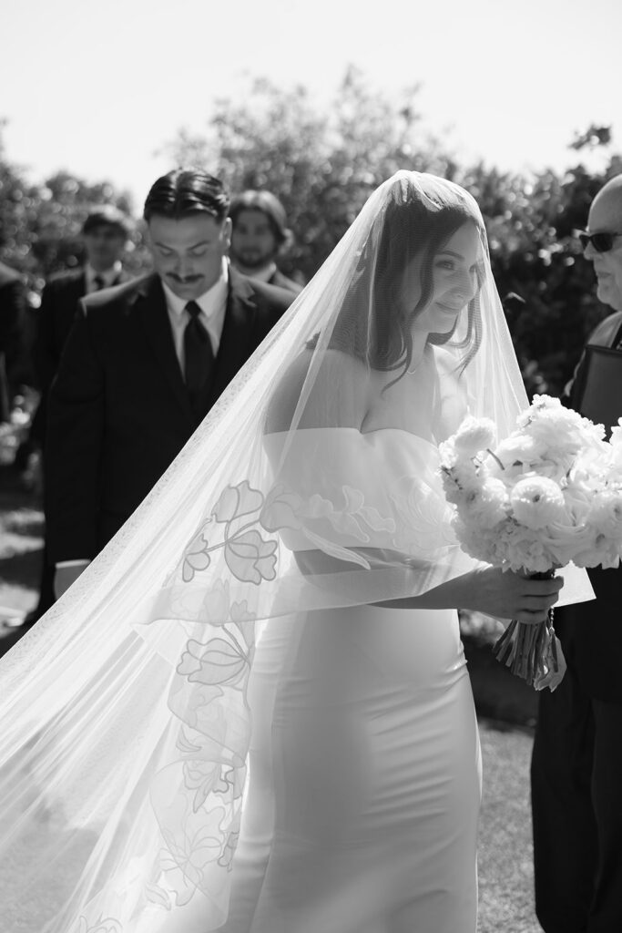 Sunny, summer Rancho Guejito wedding ceremony in San Diego