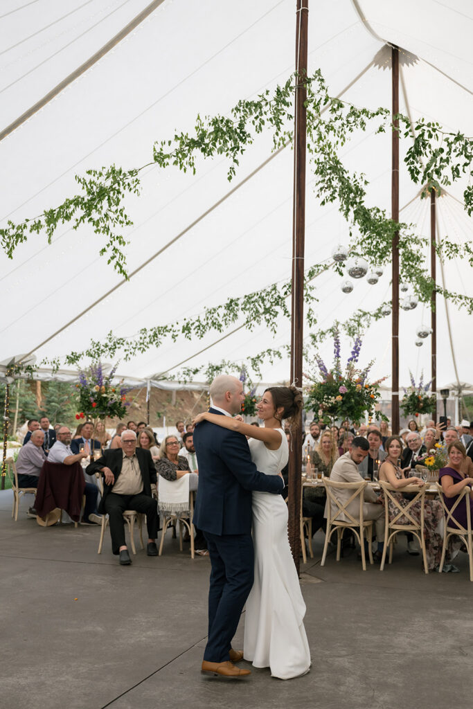 Whimsical wedding reception at an Idaho Springs wedding venue