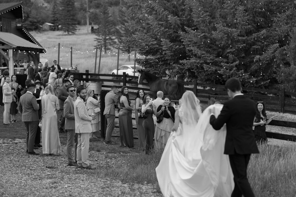 Documentary wedding photos of a Steamboat Springs wedding reception