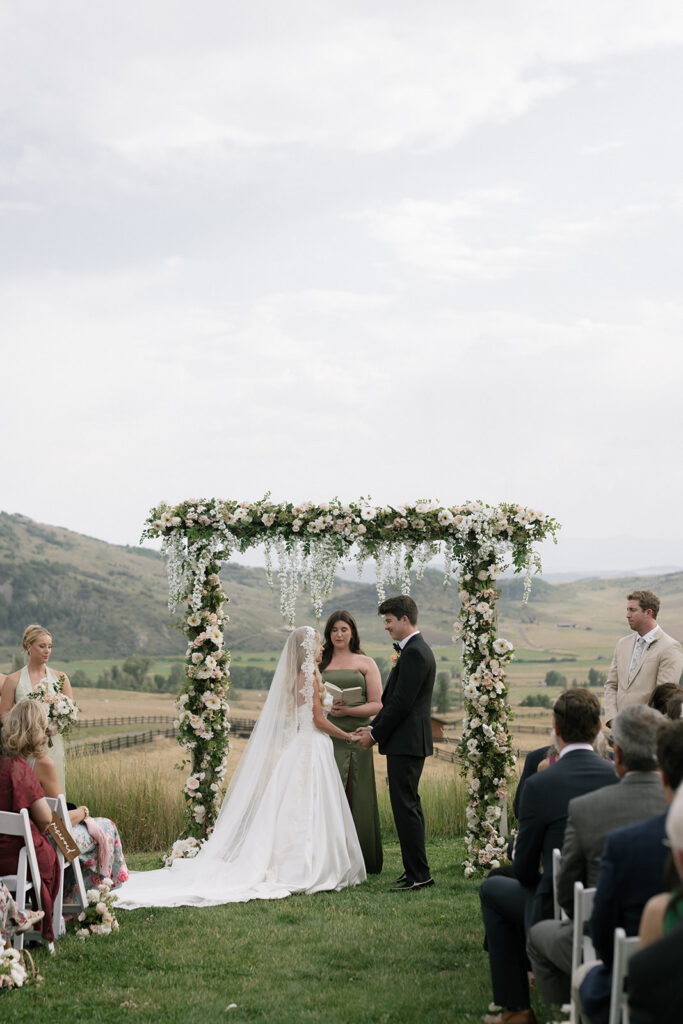 A romantic Steamboat Springs summer wedding ceremony