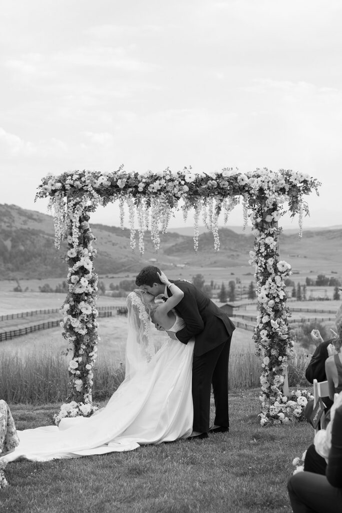 A romantic Steamboat Springs summer wedding ceremony
