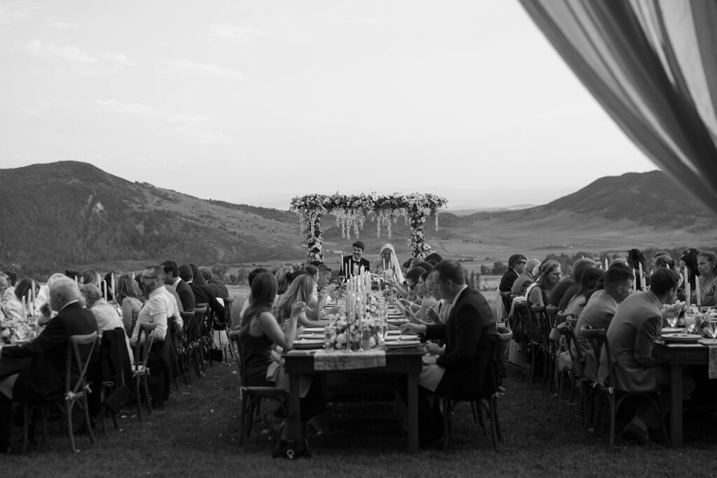 Documentary wedding photos of a Steamboat Springs wedding reception