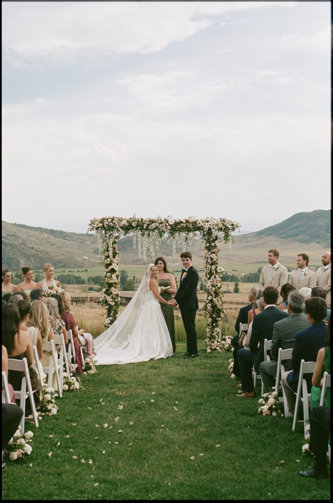 A romantic Steamboat Springs summer wedding ceremony