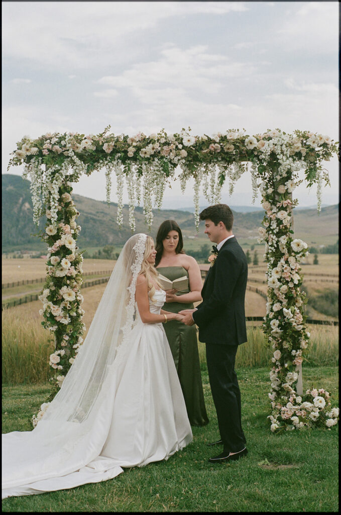 A romantic Steamboat Springs summer wedding ceremony