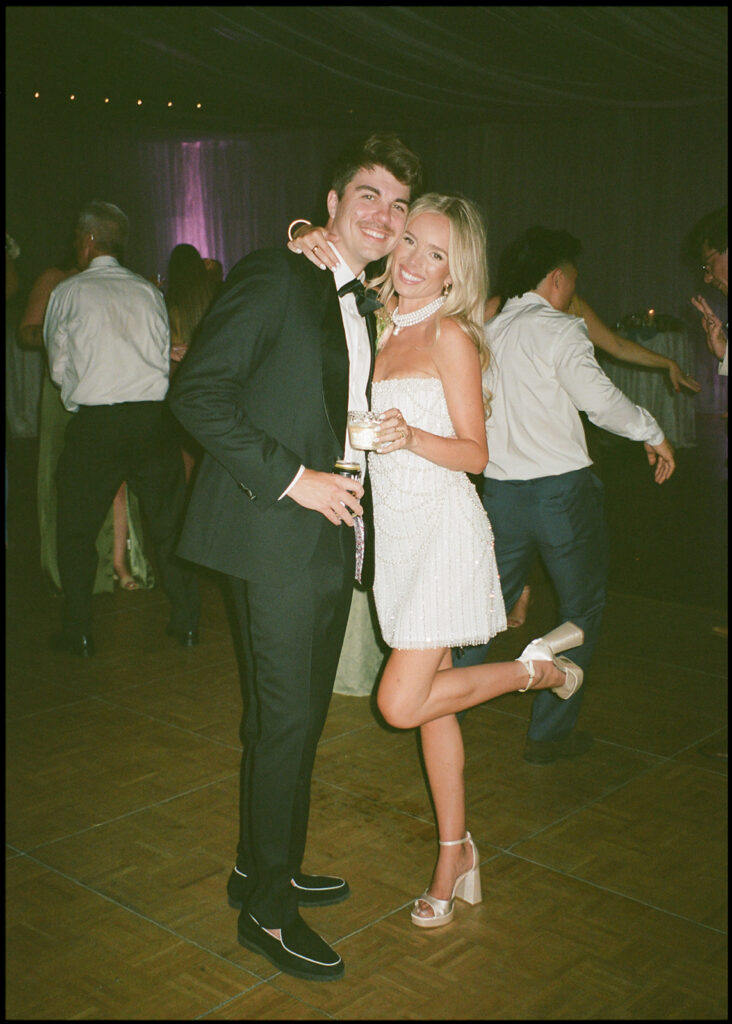 Bride and groom Colorado wedding photos captured on film